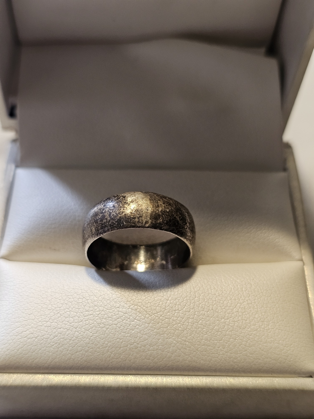 Mexico Oxidize 925 Sterling Silver Dome Band Ring Size 6¾